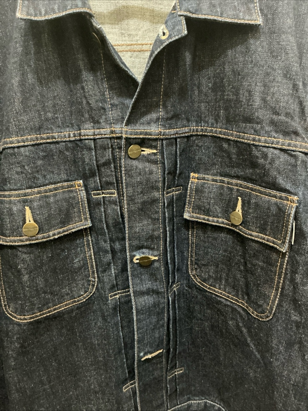 Carhartt WIP Denim Stadium Jacket XL Pleated - Picture 3 of 6